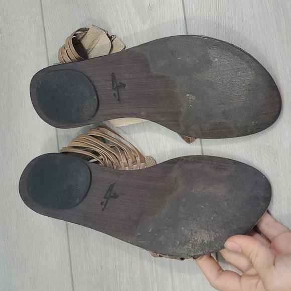 J.Shoes Estelle Gladiator Sandals Flats Side Zip shoes sz 7.5 - Picture 7 of 10